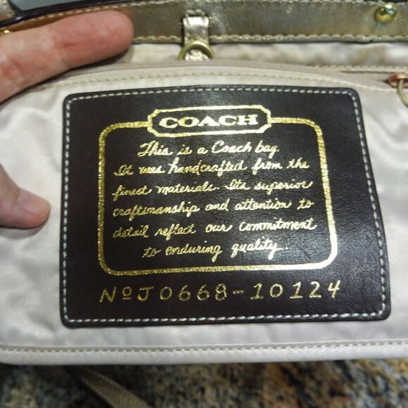 Signature Coach Tote Bag Satchel Brown Handbag No J0668-10124 - Picture 6 of 14